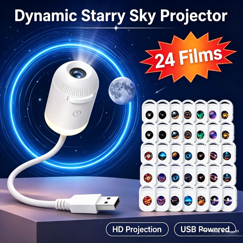 Planetarium Projector Home - Lampe projecteur 2-en-1 rotative, coucher de