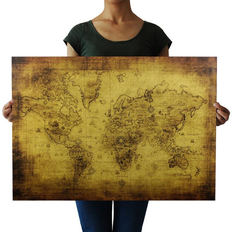 Star Map Poster - Grand 72.5X51.5cm Vintage le vieux monde