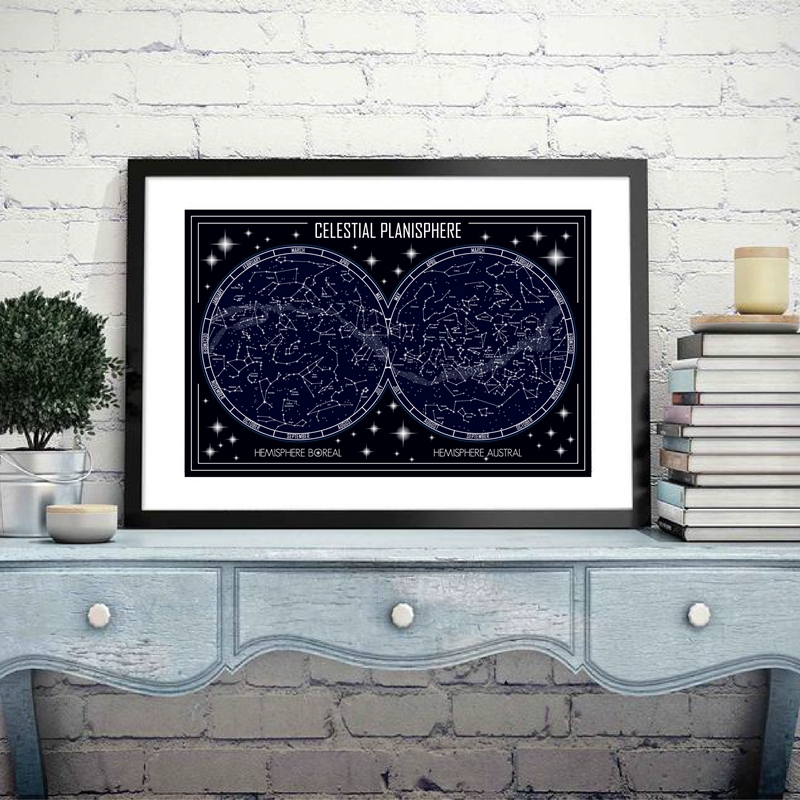 Star Map Poster - Affiche sur toile de carte de