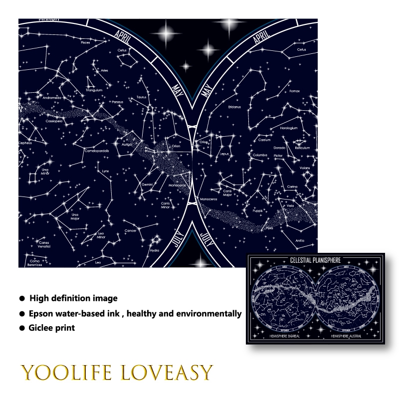 Affiche sur toile de carte de  - Star Map Poster avis et prix