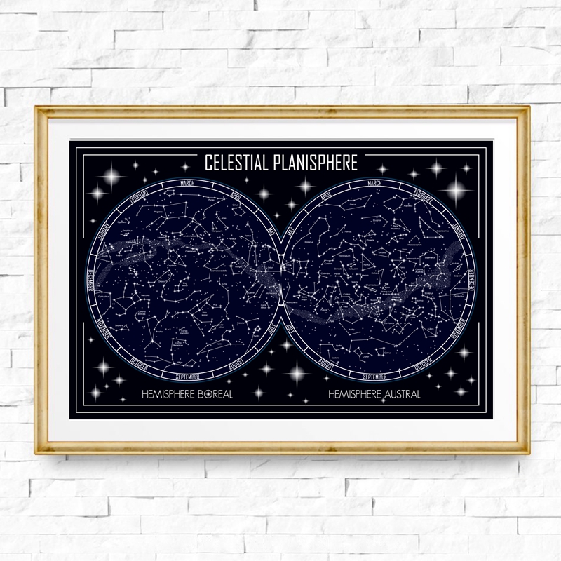 Affiche sur toile de carte de  - Star Map Poster avis et prix